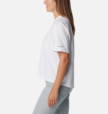 Camiseta holgada North Cascades para mujer, Color: White, College Life, image 11