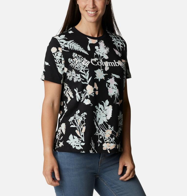 Women’s North Cascades Casual Printed T-Shirt, Color: Black Radical Botanical, image 5