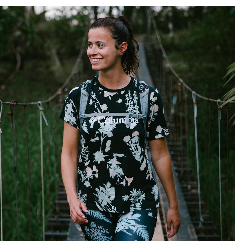 Women’s North Cascades Casual Printed T-Shirt, Color: Black Radical Botanical, image 6