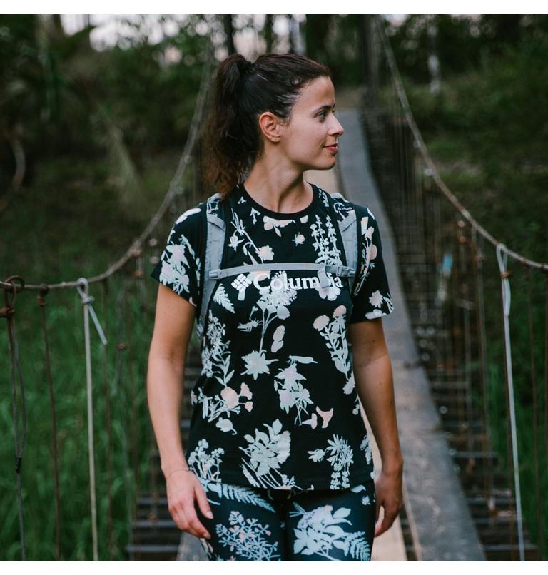 Women’s North Cascades Casual Printed T-Shirt, Color: Black Radical Botanical, image 8