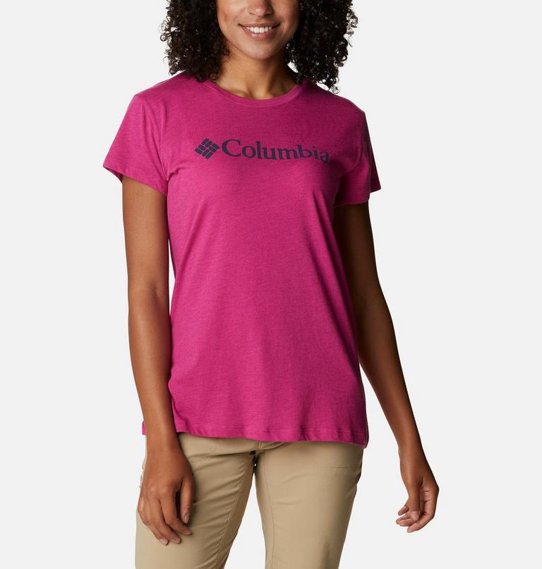 Columbia Trek SS Graphic Tee | 665 | M, Color: Wild Fuchsia Heather, Gem Columbia, image 1