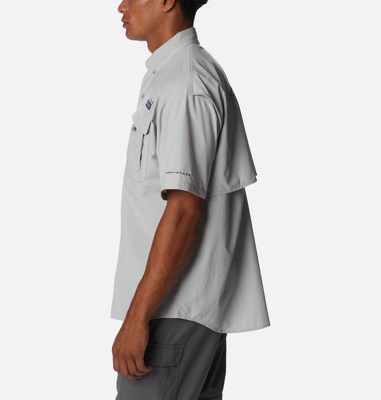 Men's PFG Bahama Icon Short Sleeve Shirt, Color: Cool Grey Carey Chen Marlin, image 3