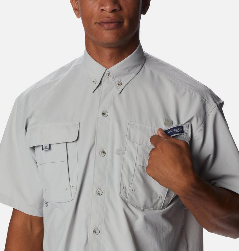 Men's PFG Bahama Icon Short Sleeve Shirt, Color: Cool Grey Carey Chen Marlin, image 4