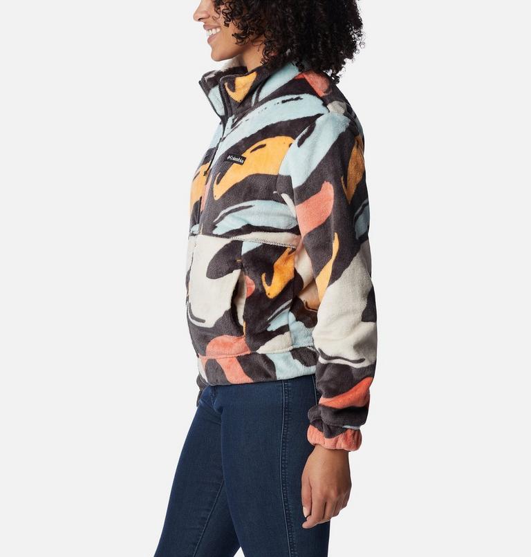 Women’s Fireside Cropped Sherpa Fleece Jacket, Color: Shark Snowdrifts, image 3