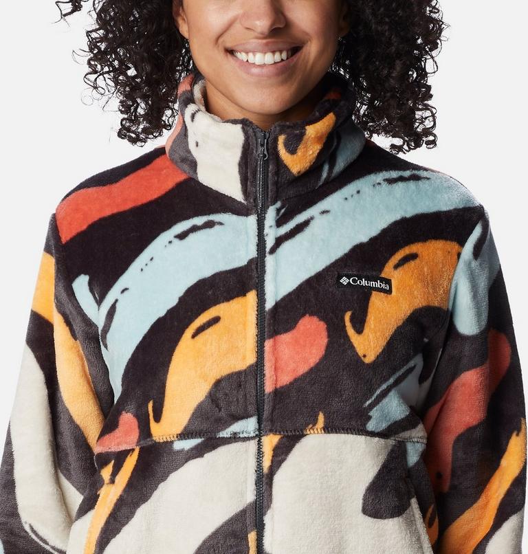 Women’s Fireside Cropped Sherpa Fleece Jacket, Color: Shark Snowdrifts, image 4