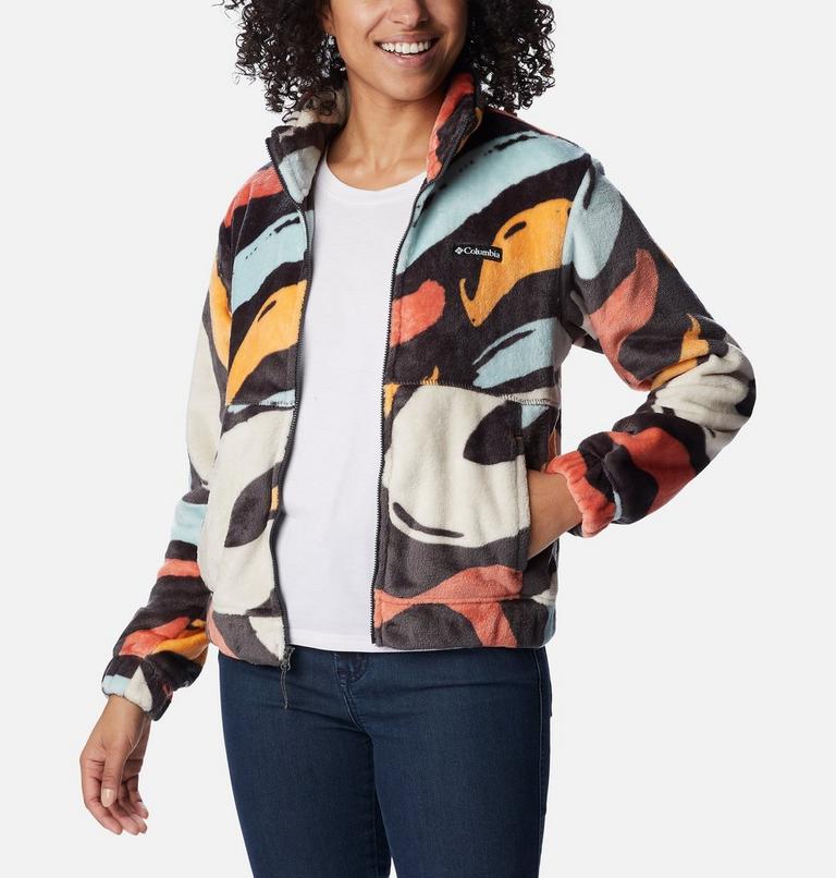 Women’s Fireside Cropped Sherpa Fleece Jacket, Color: Shark Snowdrifts, image 6
