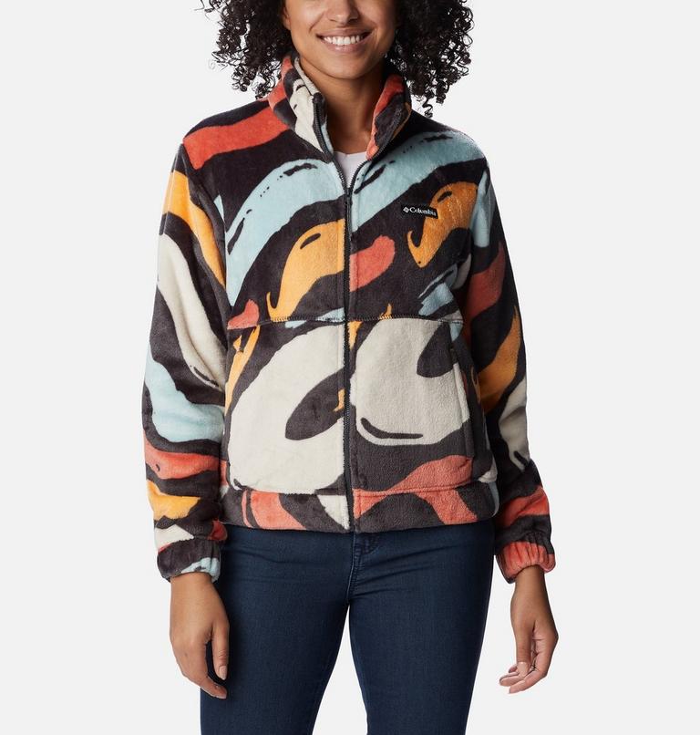 Women’s Fireside Cropped Sherpa Fleece Jacket, Color: Shark Snowdrifts, image 1