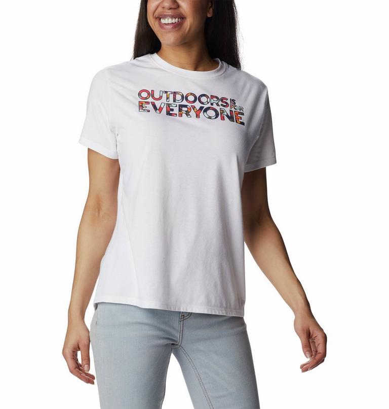 Women’s Sun Trek II Technical Graphic T-Shirt, Color: White, Be Outdoors, image 1