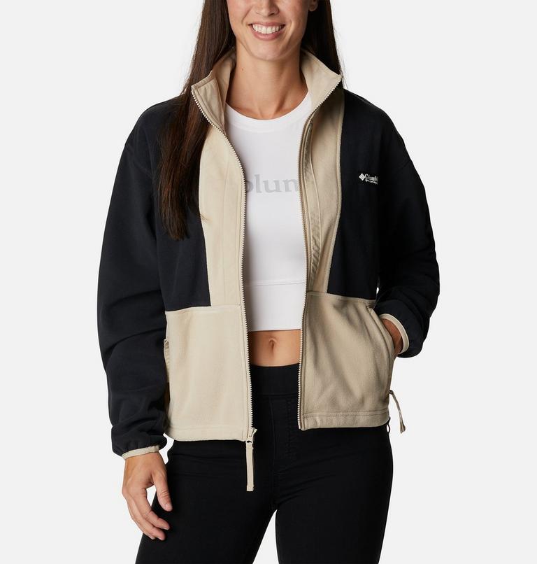 Women’s Back Bowl Casual Fleece Jacket, Color: Black, Ancient Fossil, image 7