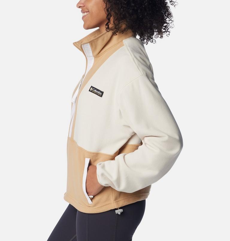Women’s Back Bowl Casual Fleece Jacket, Color: Chalk, Canoe, White, image 3