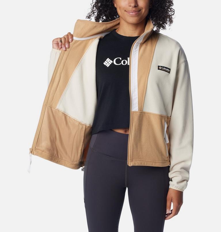 Women’s Back Bowl Casual Fleece Jacket, Color: Chalk, Canoe, White, image 5