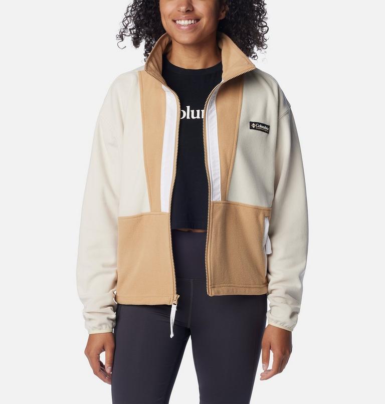 Women’s Back Bowl Casual Fleece Jacket, Color: Chalk, Canoe, White, image 7