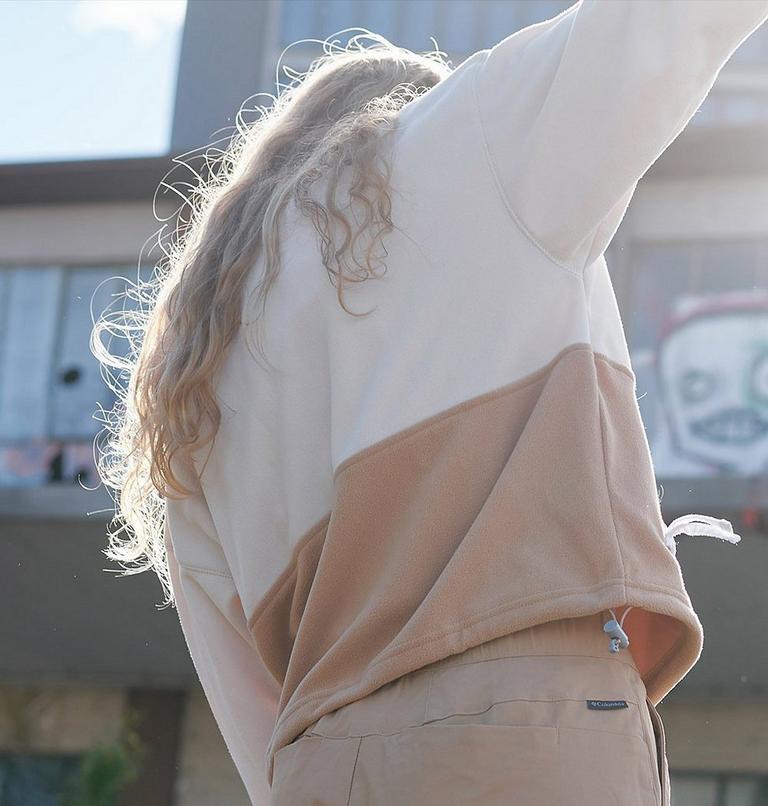 Women’s Back Bowl Casual Fleece Jacket, Color: Chalk, Canoe, White, image 10