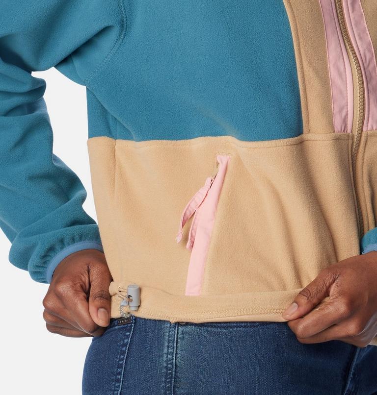 Women’s Back Bowl Casual Fleece Jacket, Color: Cloudburst, Canoe, Salmon Rose, image 6