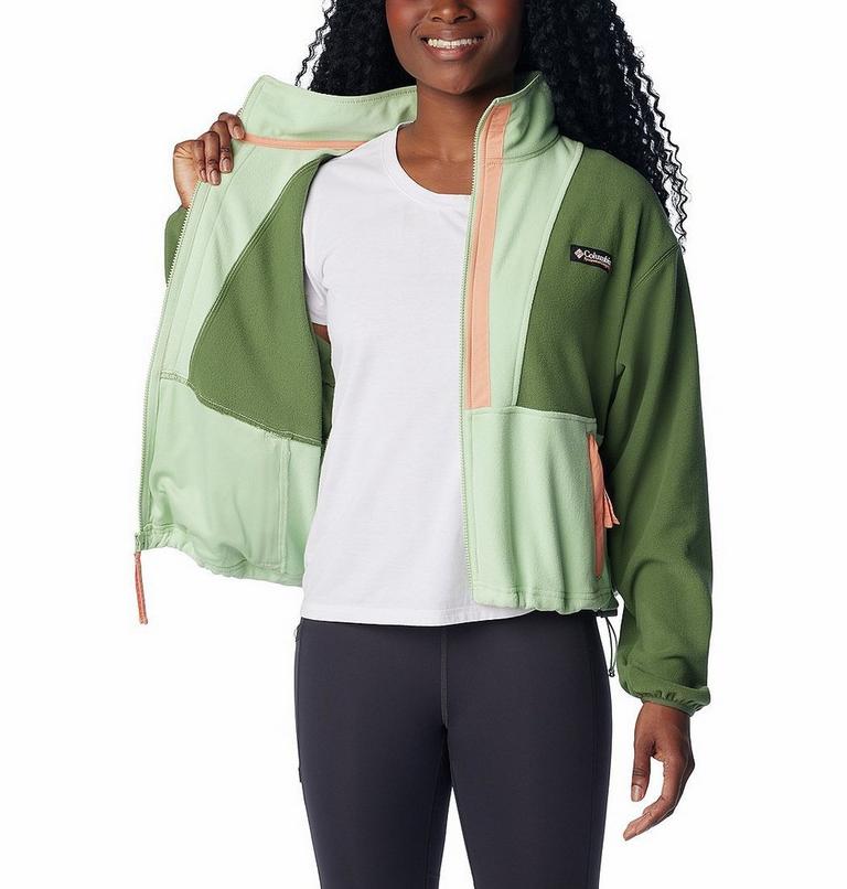 Women’s Back Bowl Casual Fleece Jacket, Color: Canteen, Sage Leaf, Apricot Fizz, image 5