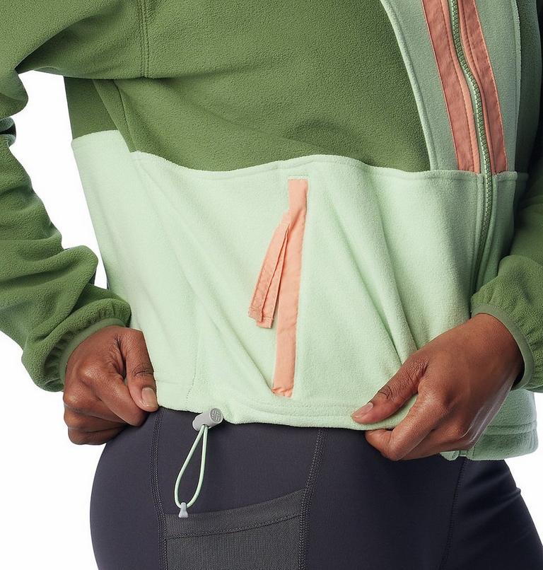 Women’s Back Bowl Casual Fleece Jacket, Color: Canteen, Sage Leaf, Apricot Fizz, image 6