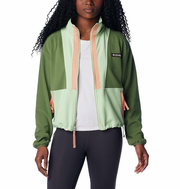 Women’s Back Bowl Casual Fleece Jacket, Color: Canteen, Sage Leaf, Apricot Fizz, image 7