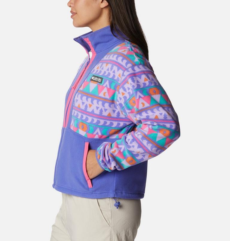 Women’s Back Bowl Casual Fleece Jacket, Color: Purple Lotus, Camp Blanket, image 3