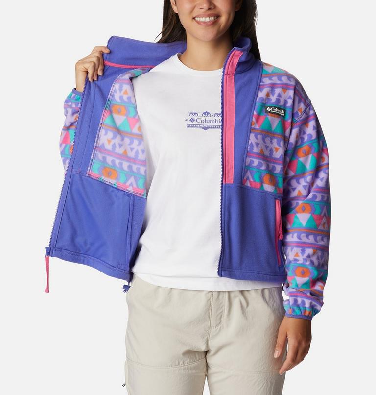 Women’s Back Bowl Casual Fleece Jacket, Color: Purple Lotus, Camp Blanket, image 5