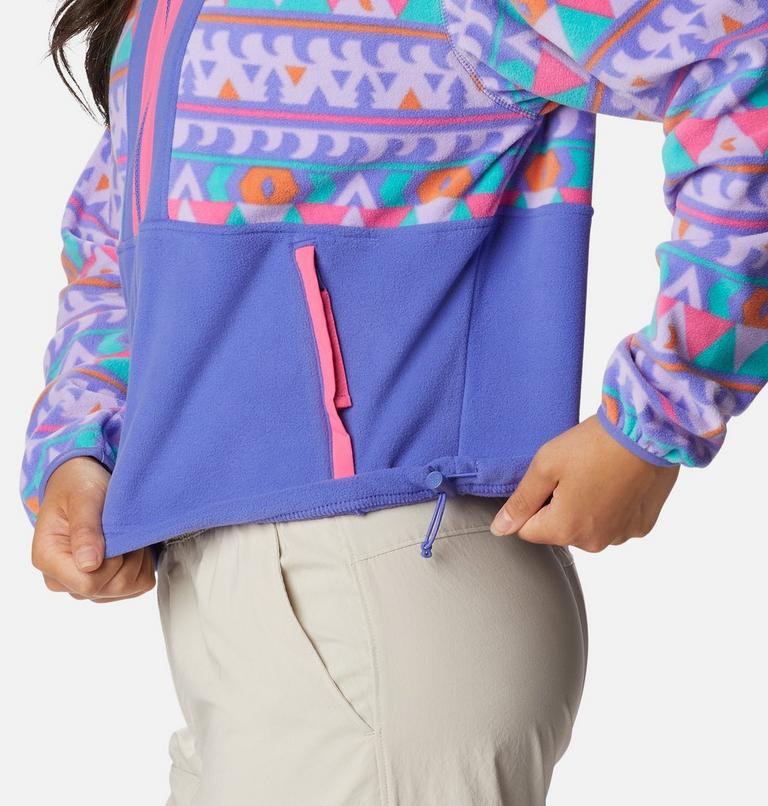 Women’s Back Bowl Casual Fleece Jacket, Color: Purple Lotus, Camp Blanket, image 6