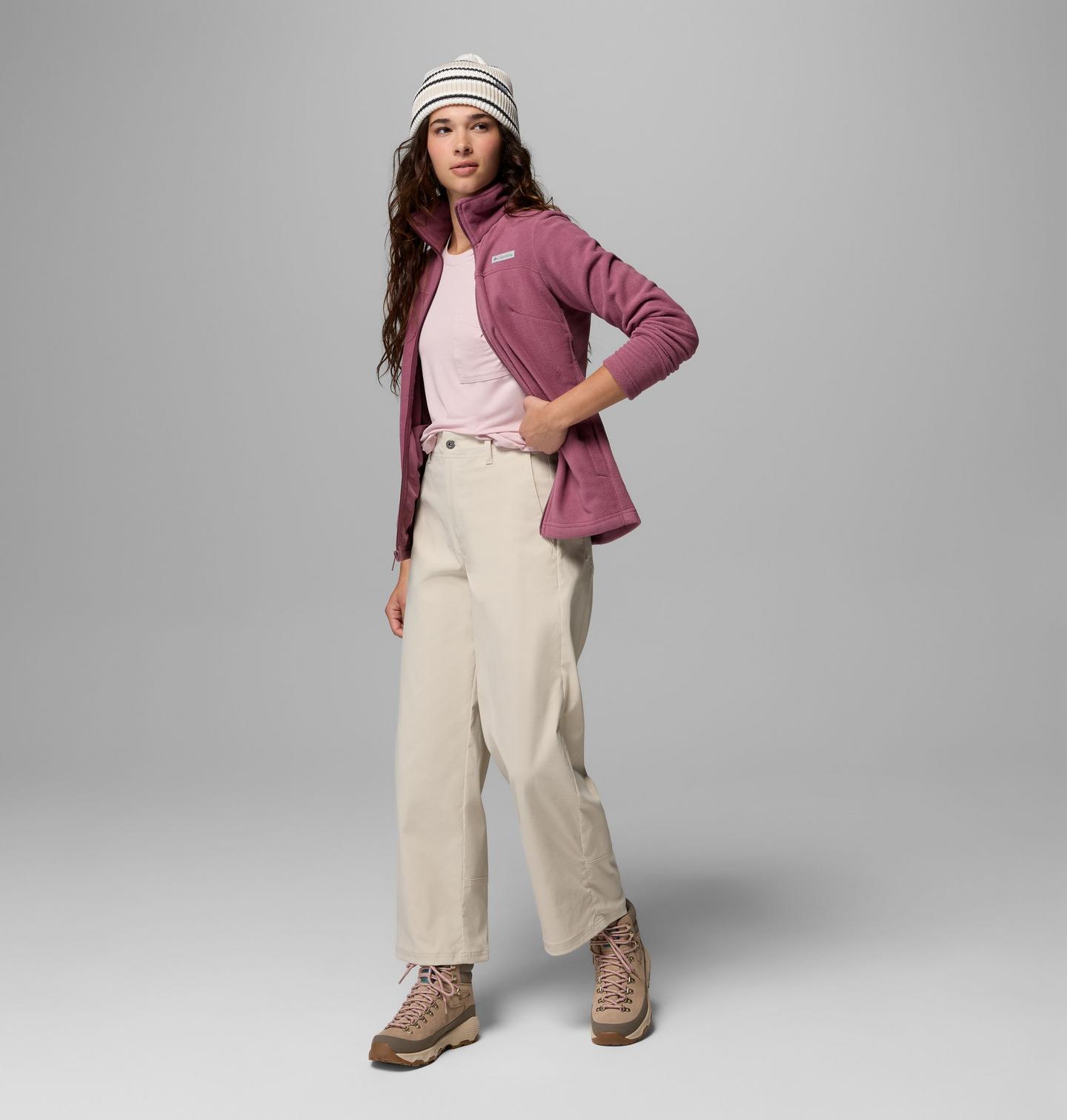 Женская куртка Columbia Castle Dale Full Zip Fleece, цвет: Состаренный розовато-лиловый — фото 2
