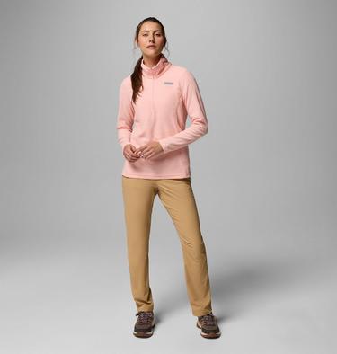 Women's Lake Aloha Half Zip Fleece, Color: Pink Sand, image 2