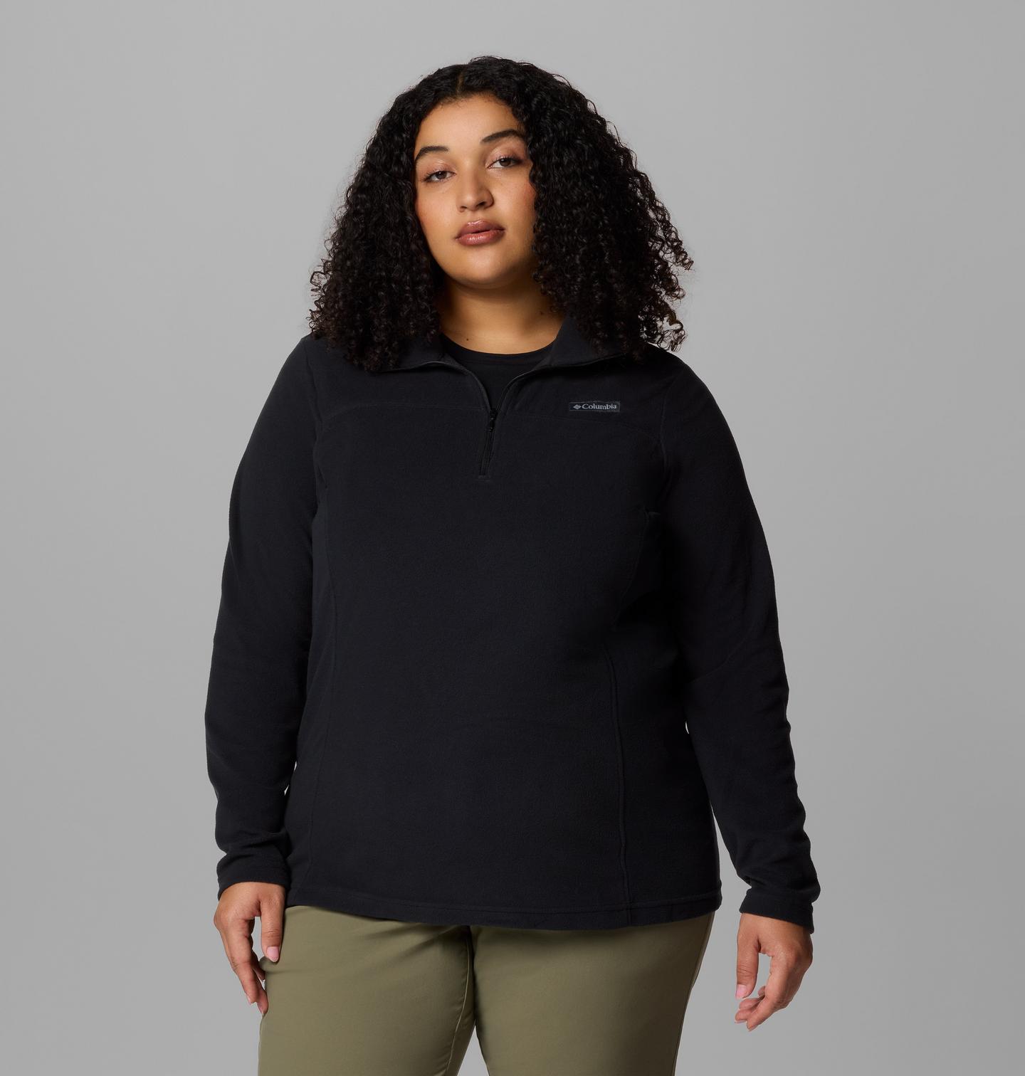 Женский свитер Columbia Lake Aloha Half Zip Fleece Pullover - Plus Size, цвет: Чёрный — фото 1