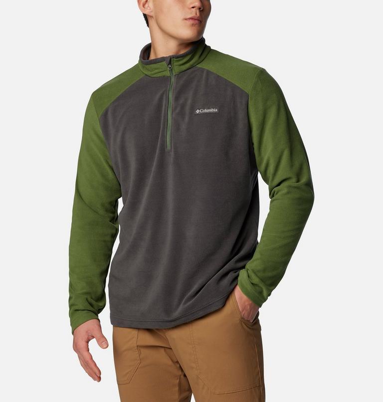 Men's Lake Aloha Half Zip Fleece, Color: Shark, Canteen, image 5