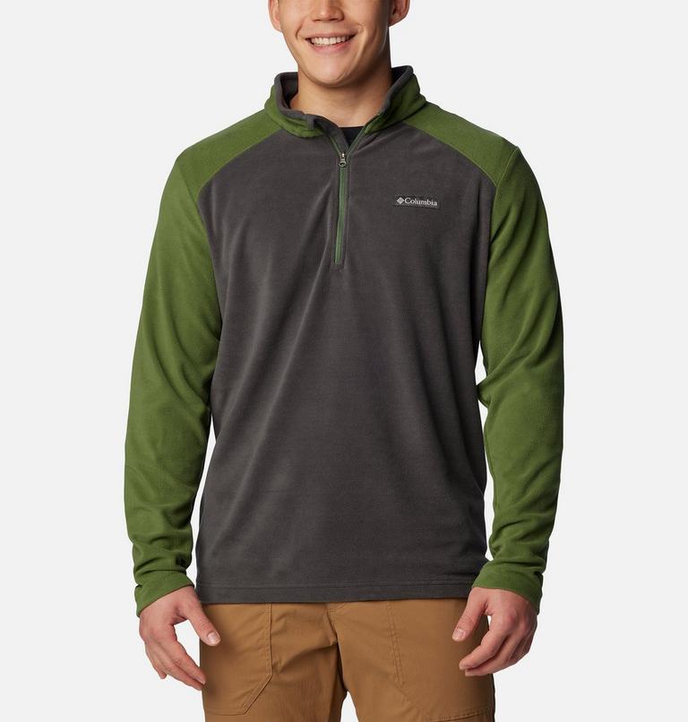 Men's Lake Aloha Half Zip Fleece, Color: Shark, Canteen, image 1
