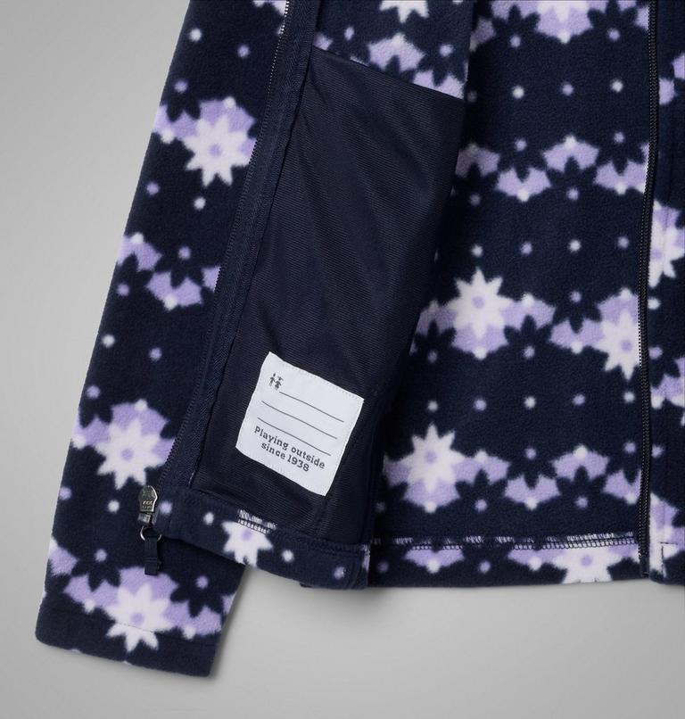 Youth Castle Dale Printed Fleece Jacket, Color: Dark Nocturnal Daisy Dot, image 3