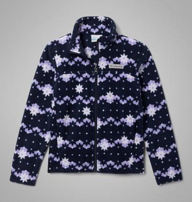 Youth Castle Dale Printed Fleece Jacket, Color: Dark Nocturnal Daisy Dot, image 1
