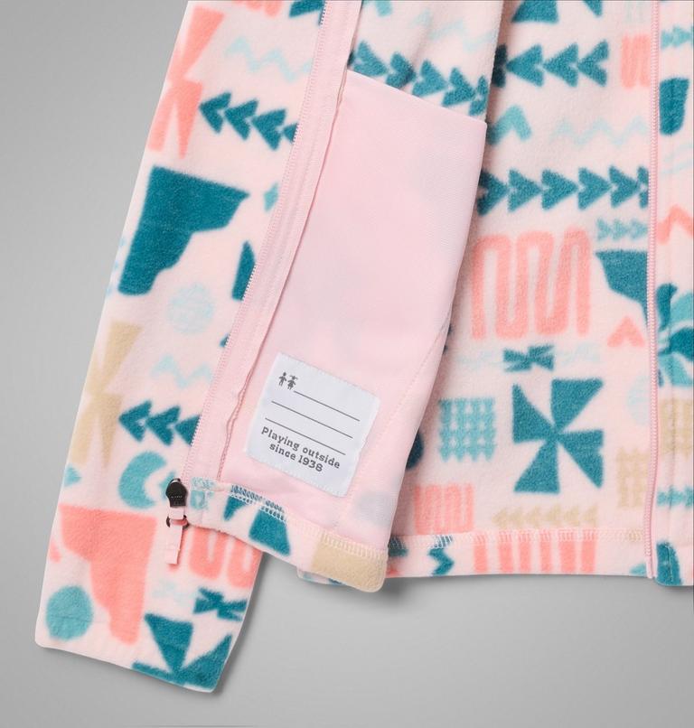 Youth Castle Dale Printed Fleece Jacket, Color: Satin Pink Outerbounds, image 3