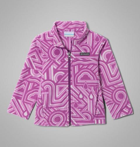 Куртка Columbia Castle Dale Printed Full Zip Fleece Jacket для девочек-малышей, цвет: Ягодный