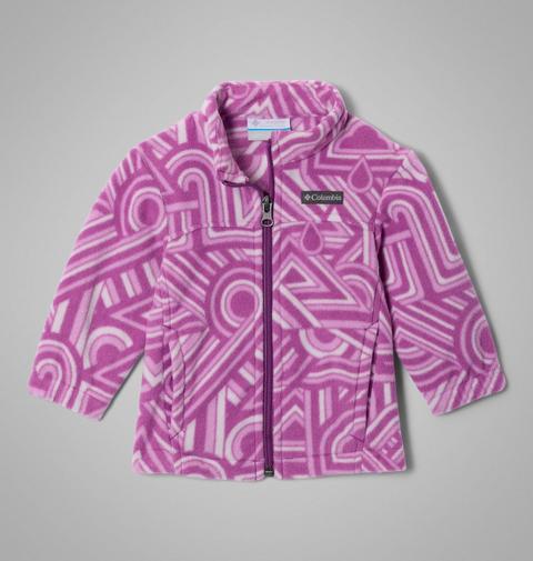 Куртки Columbia Castle Dale Printed Full Zip Fleece для девочек-малышей, цвет: Ягодный