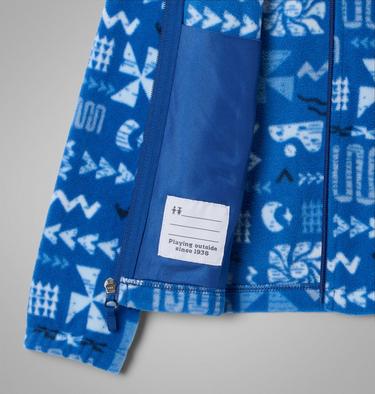 Youth Castle Dale Printed Fleece Jacket, Color: Mountain Blue Outerbounds, image 6