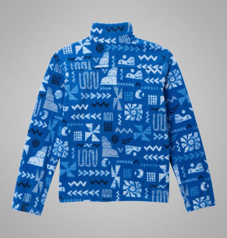 Boys' Castle Dale Printed Full Zip Fleece, Color: Mountain Blue Outerbounds, image 2