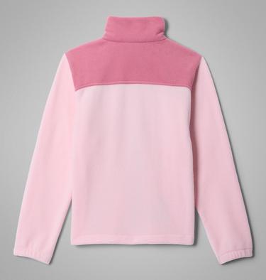 Girls' Castle Dale Full Zip Fleece Jacket, Color: Satin Pink, Rosette, image 4