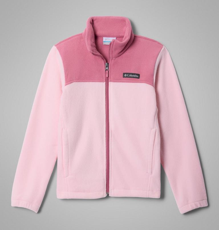 Girls' Castle Dale Full Zip Fleece Jacket, Color: Satin Pink, Rosette, image 1