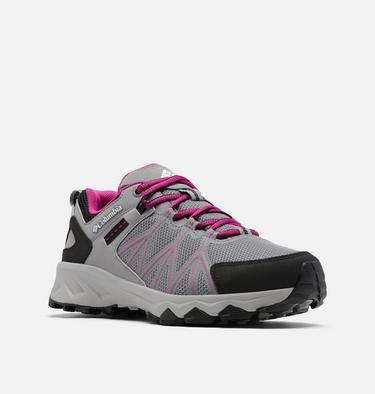 Women's Peakfreak II OutDry Shoe, Color: Monument, Wild Fuchsia, image 2