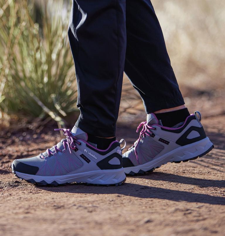 Women's Peakfreak II Outdry Waterproof Hiking Shoe, Color: Monument, Wild Fuchsia, image 10