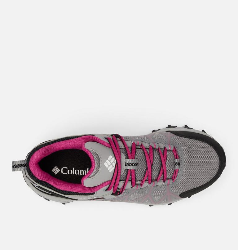 Women's Peakfreak II Outdry Waterproof Hiking Shoe, Color: Monument, Wild Fuchsia, image 3