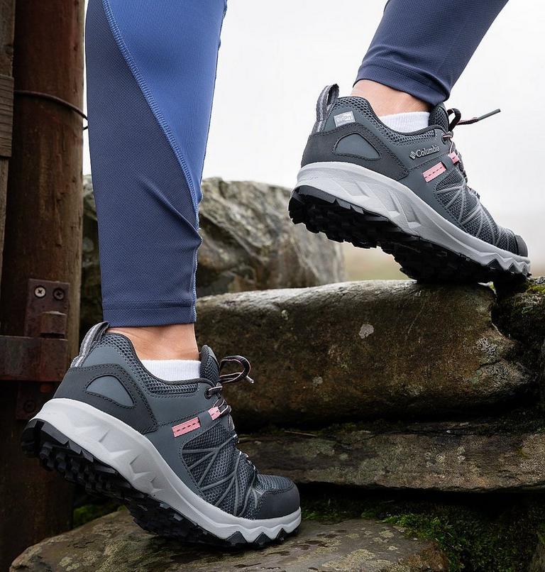 Women's Peakfreak II Outdry Waterproof Hiking Shoe, Color: Graphite, Salmon Rose, image 11