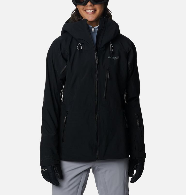 Women's Platinum Peak Waterproof Shell Ski Jacket, Color: Black, image 1
