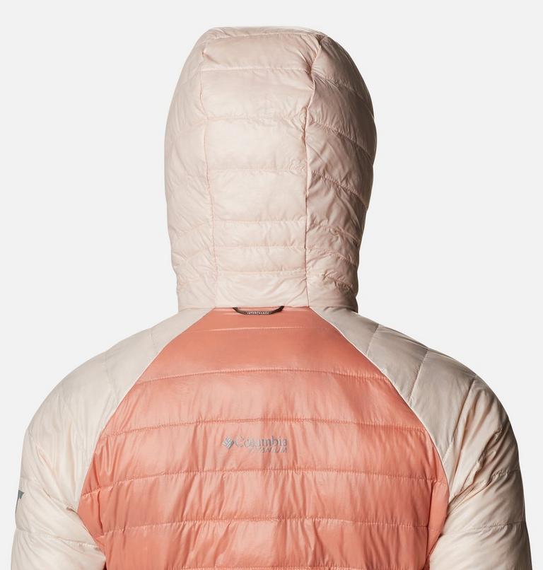 Women's Platinum Peak Insulated Hooded Jacket, Color: Dark Coral, Peach Blossom, image 7