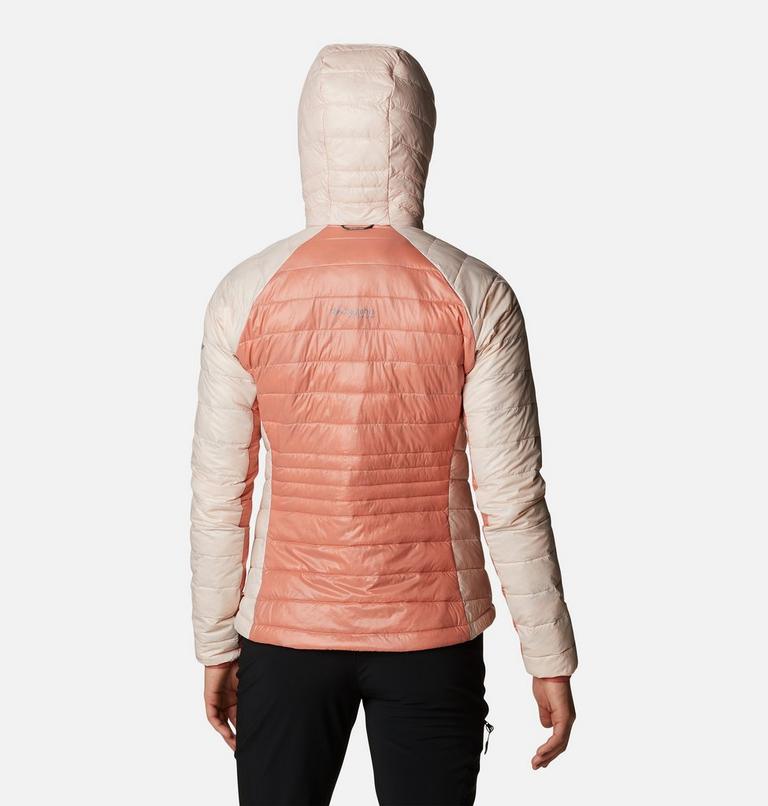 Women's Platinum Peak Insulated Hooded Jacket, Color: Dark Coral, Peach Blossom, image 2