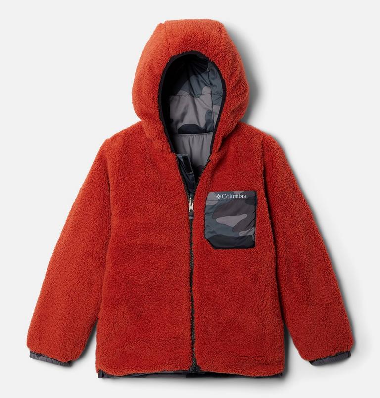 Boys' Big Fir Hooded Reversible Jacket, Color: Black Mod Camo, Warp Red, image 3