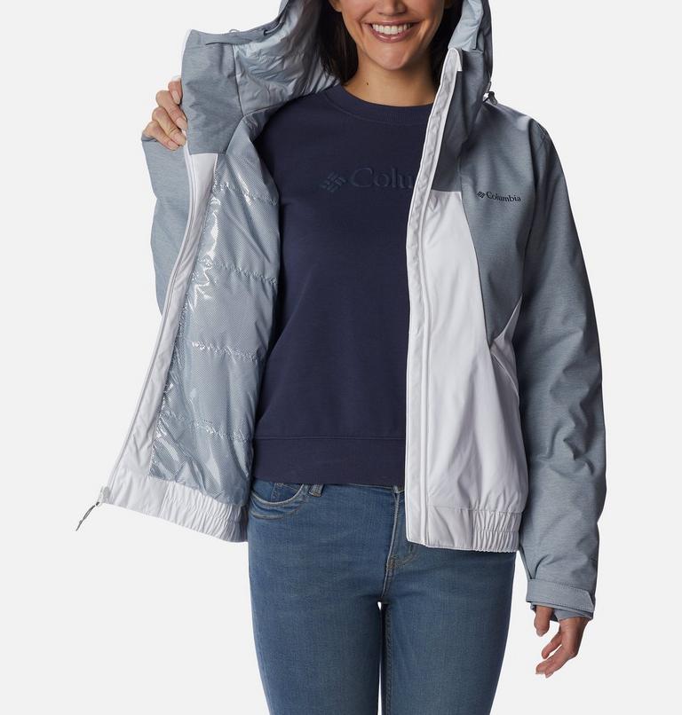 Chaqueta con capucha y aislamiento Oso Mountain para mujer, Color: White, Tradewinds Grey, image 5