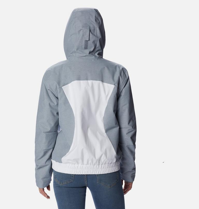 Chaqueta con capucha y aislamiento Oso Mountain para mujer, Color: White, Tradewinds Grey, image 2