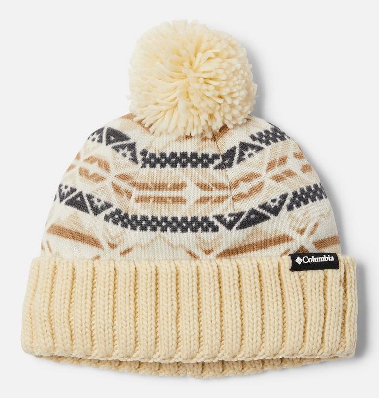 Sweater Weather Pom Beanie, Color: Chalk Checkered Peaks, image 1