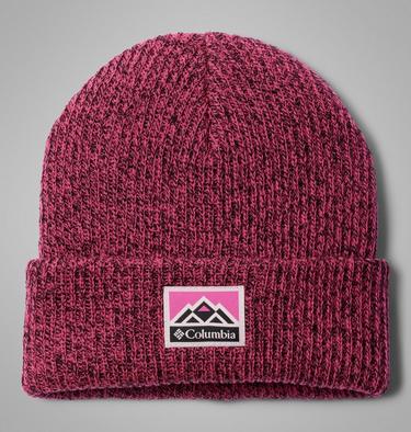 Unisex Youth Whirlibird Cuffed Beanie, Color: Pink Ice, Black Marled, Mountains, image 3
